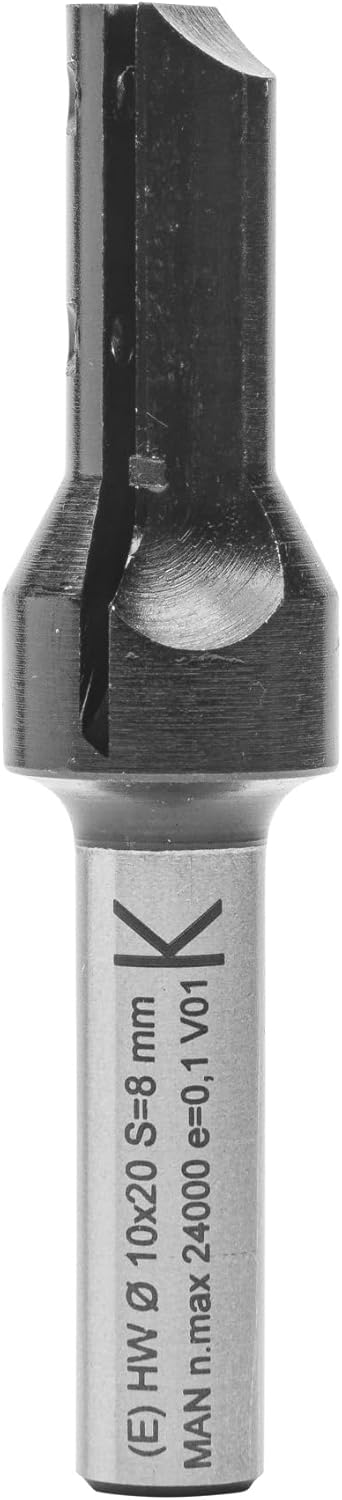 ENT 20041 Wendeplatten - Nutfräser HW, Schaft (S) 8 mm, Durchmesser (D) 10 mm, NL 20 mm, Z1, GL 63 m