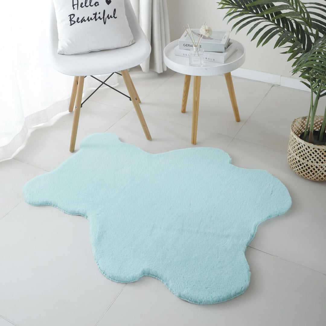 Kunstfell Kinder Teppich Bärform Waschbarer Teppich Kinderzimmer Babyzimmer Spielzimmer Deko Schlafz