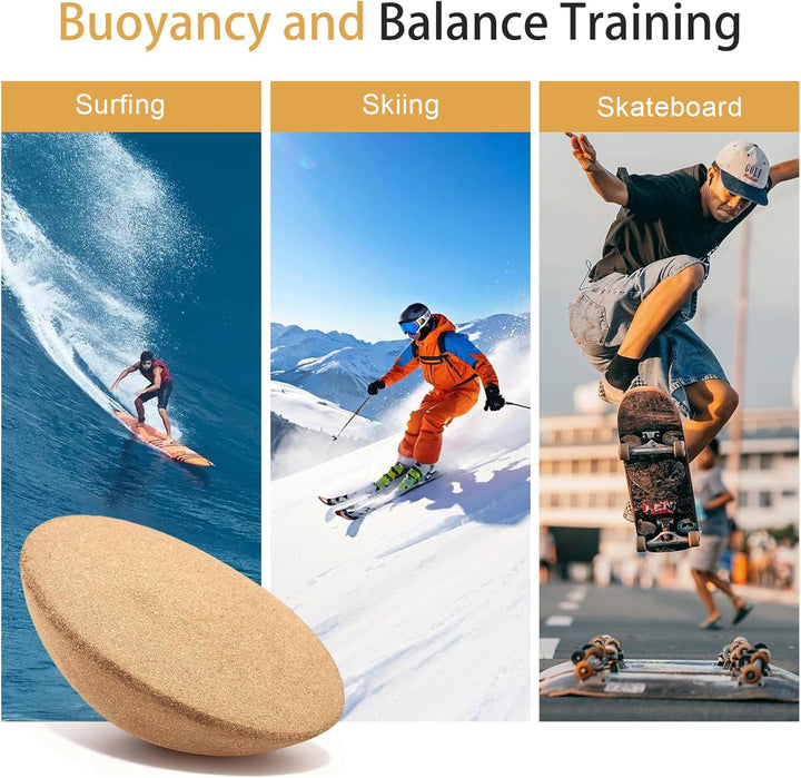 Balance Board Halbkugel aus massivem Kork – Rutschfest, nachhaltig, ideal für Gleichgewichtstraining