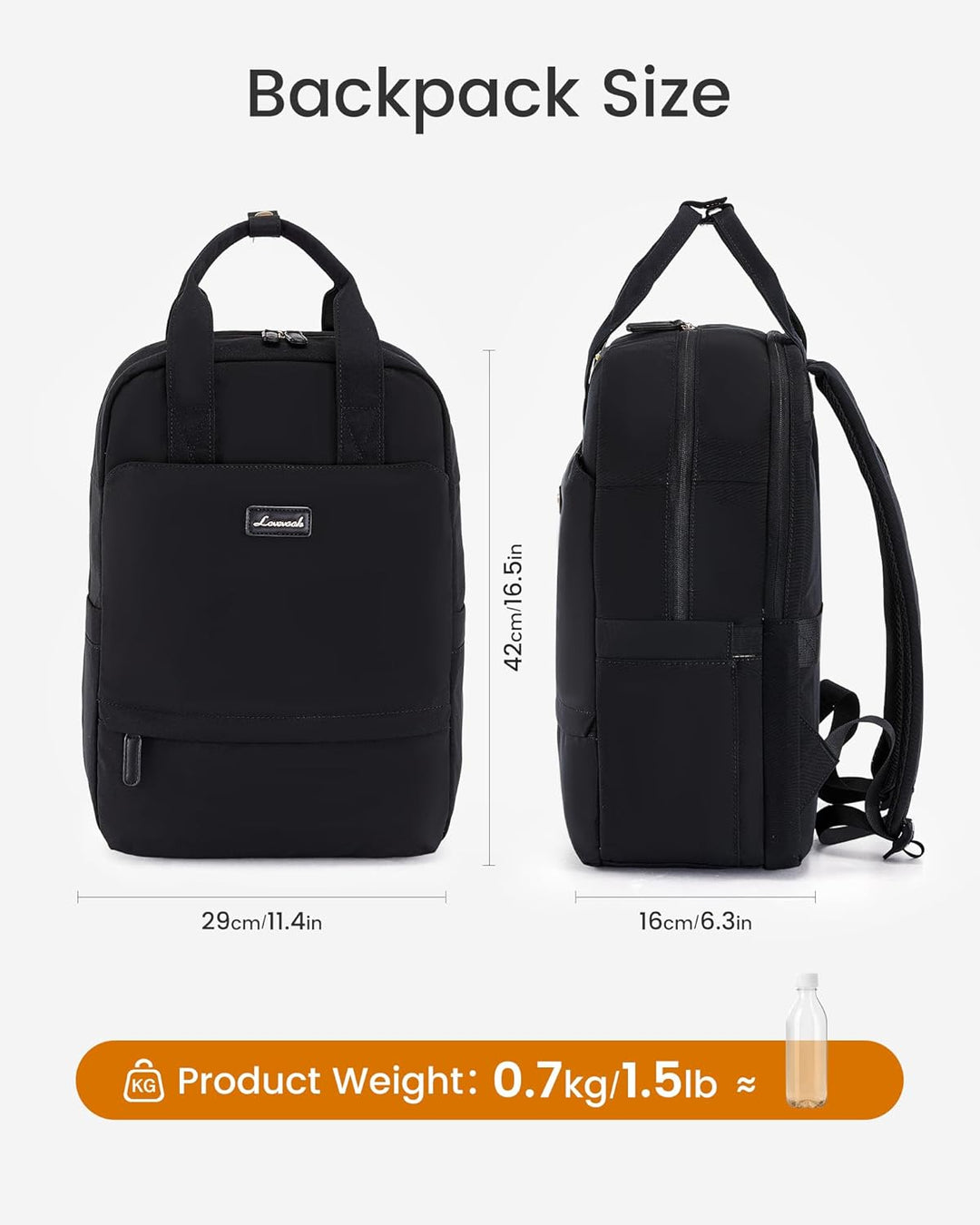 LOVEVOOK Laptop Rucksack Damen, 15,6 Zoll Schulrucksack Teenager mit Laptopfach, Schultasche Mädchen
