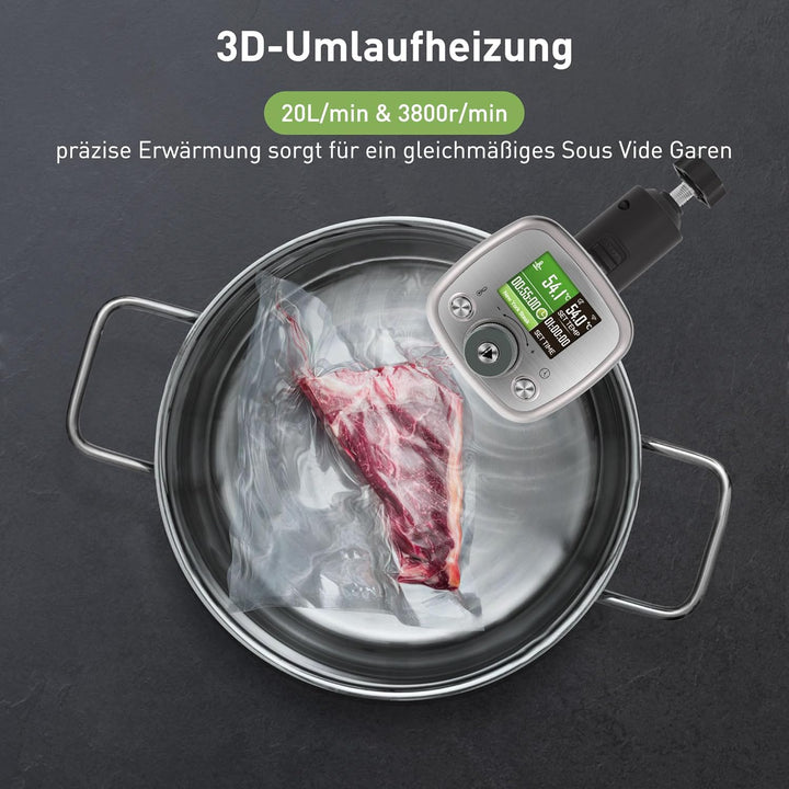 KitchenBoss Sous Vide Stick WiFi：Sous Vide Garer App-Steuerung Sous Vide Stab WLAN Präzisionskocher