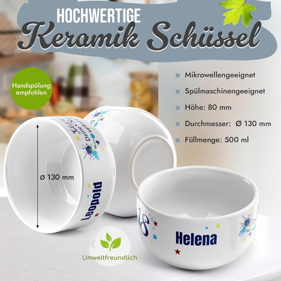 PR Print Royal Geburtstags-Müslischale mit Name selbst gestalten - Suppe selber auslöffeln - Witzige