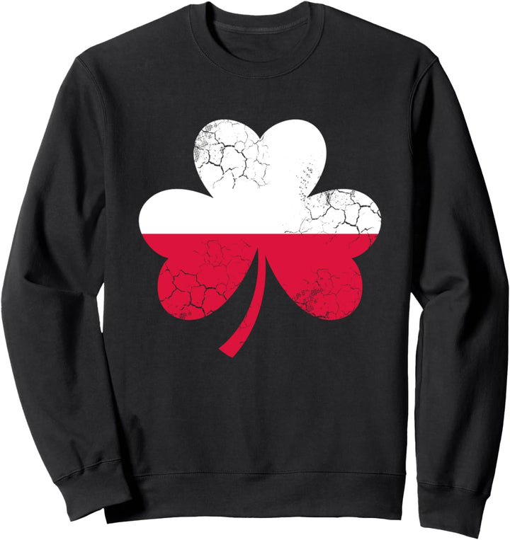 Polish Flag Poland Irish Shamrock St Patrick's Day Ireland Sweatshirt