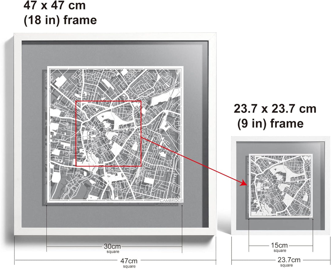 O3 DESIGN STUDIO - Marco de Papel para mapas, 22,8 x 22,8 cm, en Caja de Regalo, Fondo, autocambiant