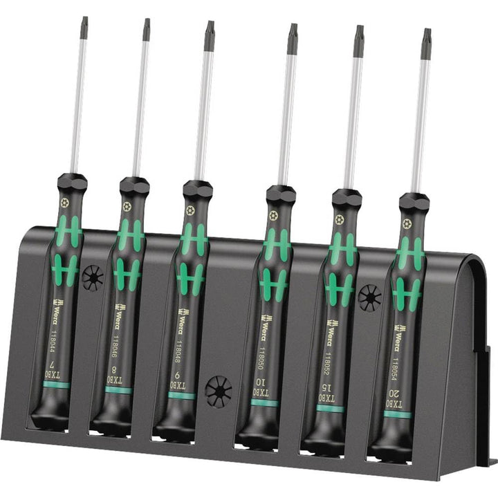 Wera Elektroniker TORX® BO-Schraubendrehersatz 2067/6 + Rack, 6-teilig, 05118154001