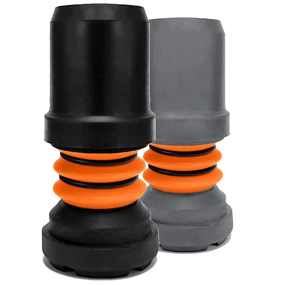 Flexyfoot Stossdämpfende Krückenspitze – 19mm – Schwarz | verbessert den Halt, verbessert die Sicher