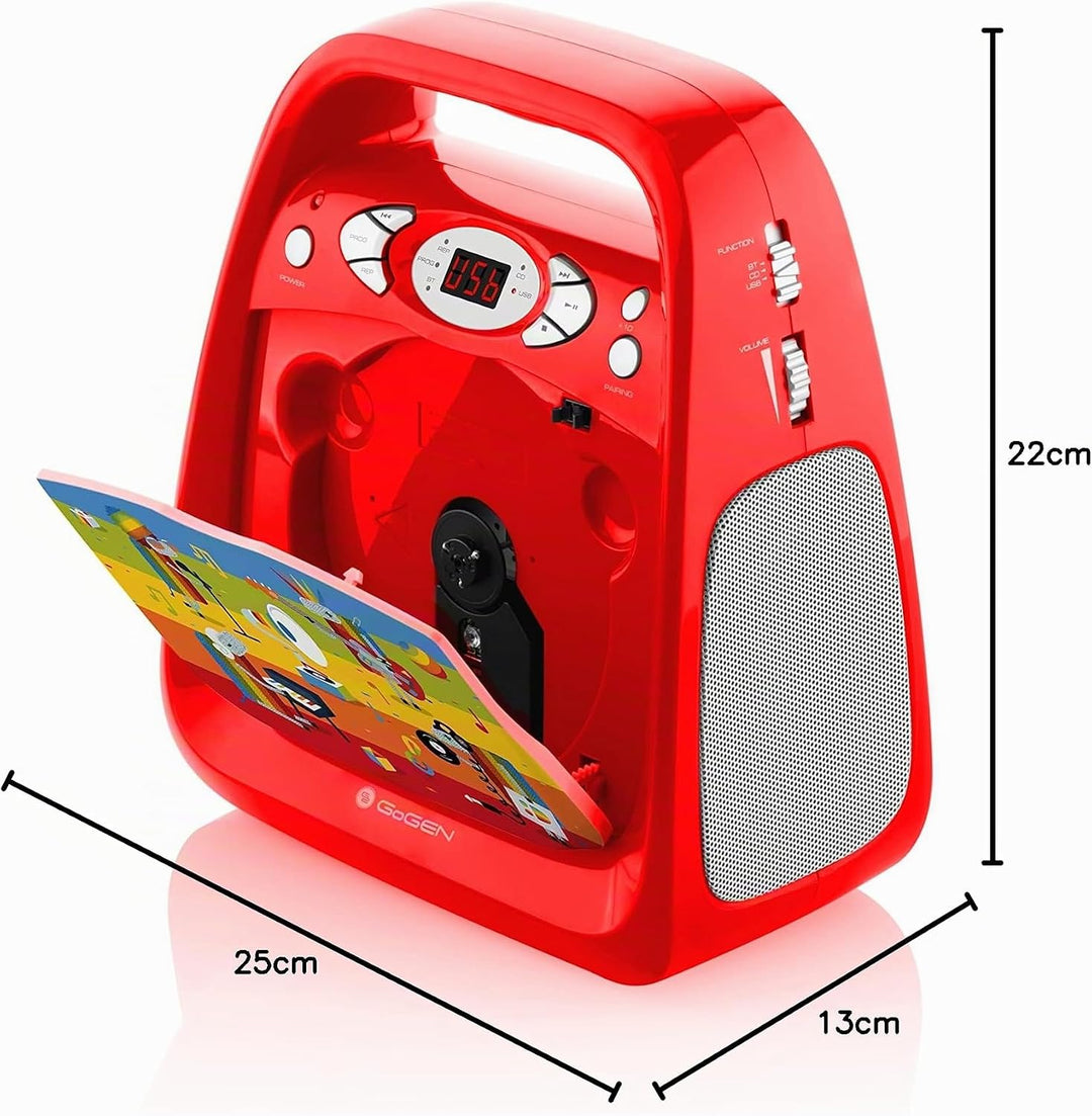 GOGEN Kinderkaraoke und CD Player I USB I MP3 I Mikrofon inklusive I Kopfhörerausgang I tragbar I Ba