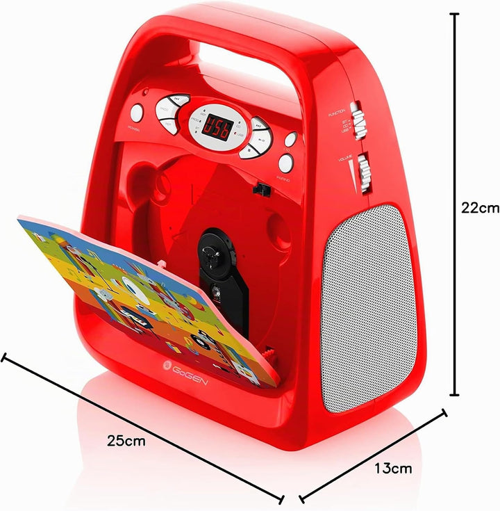 GOGEN Kinderkaraoke und CD Player I USB I MP3 I Mikrofon inklusive I Kopfhörerausgang I tragbar I Ba