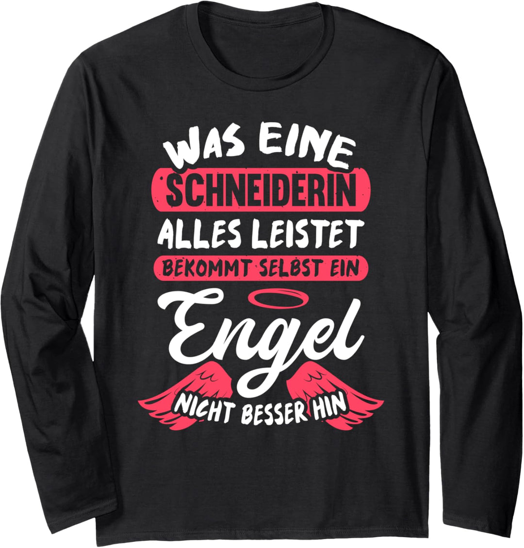 Schneiderin Engel Stricken Näherin Lustiges Schneider Langarmshirt