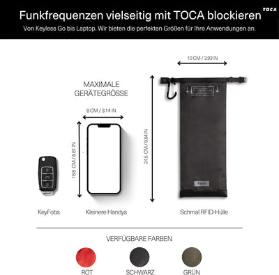 TOCA No Signal Sleeve - RFID-Blocker & Anti-Tracking Faraday-Tasche, Datenschutz Handy-Hülle, EMF Ab