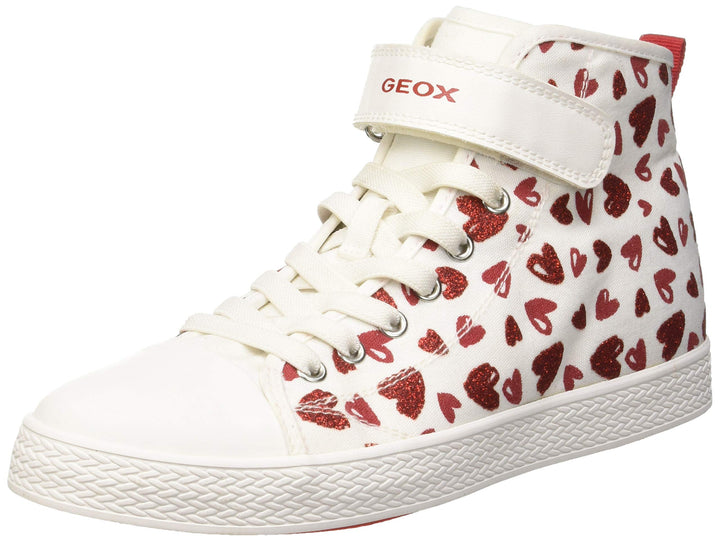 Geox Mädchen Jr Ciak Girl A Sneakers 30 EU Weiss White Red C0050, 30 EU Weiss White Red C0050
