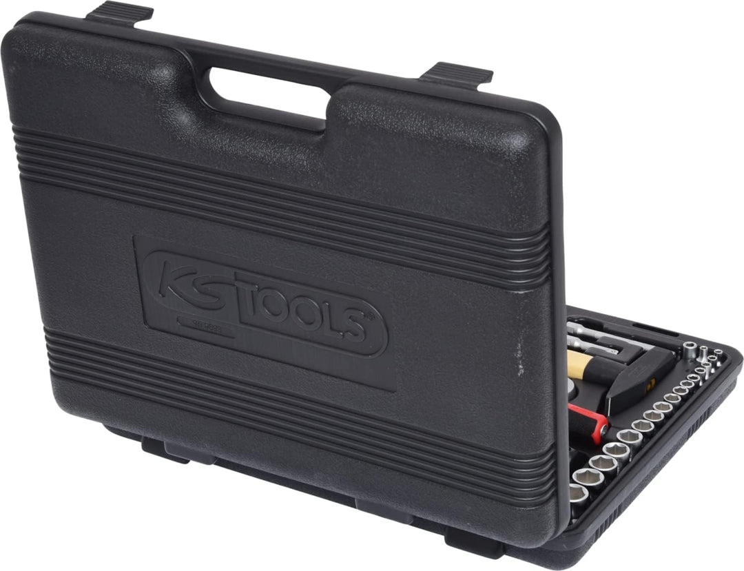 KS Tools 911.0688 1/4 Zoll + 1/2 Zoll Werkzeug-Satz | inklusive 2 Umschaltknarren, 45-Zahn | matt sa