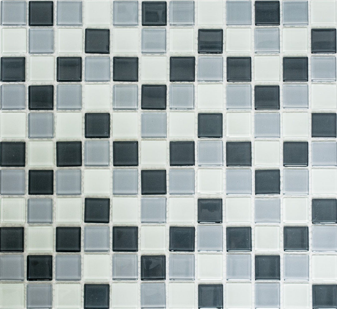 Mosaik Quadrat Crystal mix grau Glasmosaik Transluzent Transparent 3D Fliesenspiegel, Mosaikstein Fo