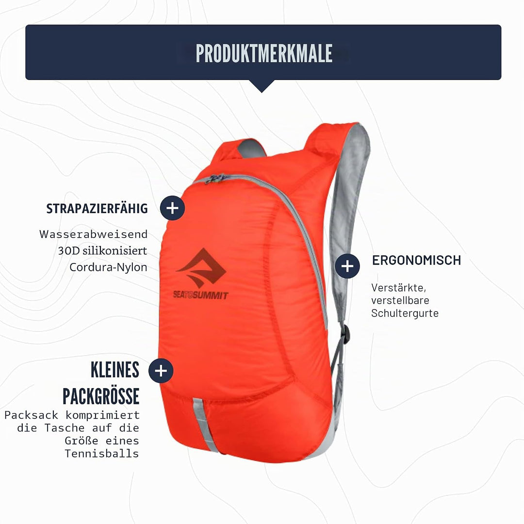 Sea to Summit Ultra-Sil Rucksack 20 Litros Blau (Blue Atoll), 20 Litros Blau (Blue Atoll)