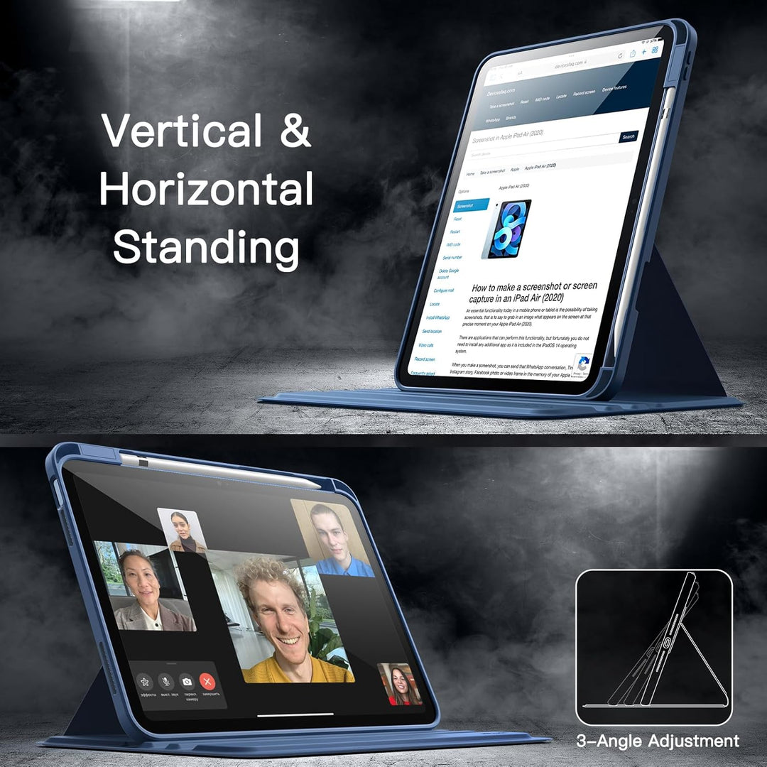 JETech Rotierende Hülle für iPad (A16) 11./10. Generation (2025/2022) mit Stifthalter, 360 Grad Dreh
