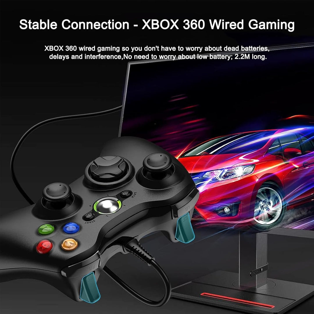 Lunriwis Controller für Xbox 360, Xbox 360 Controller Game Controller mit Kabel Wired Gamepad Joypad