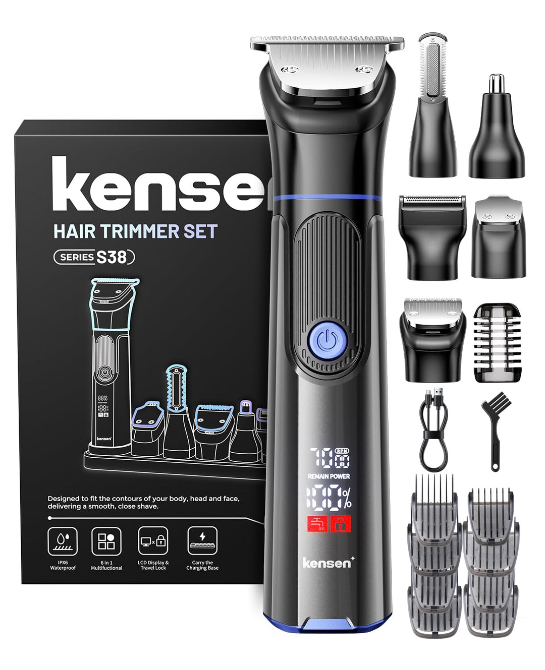 kensen Barttrimmer Herren,18 In 1 Bartschneider Set Wasserdicht Beard Trimmer Usb-C Bart Rasierer El