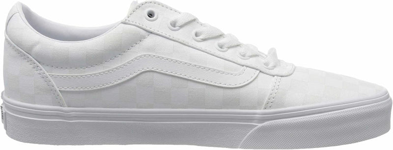 Vans Damen Ward Sneaker 36 EU Checkerboard White White, 36 EU Checkerboard White White