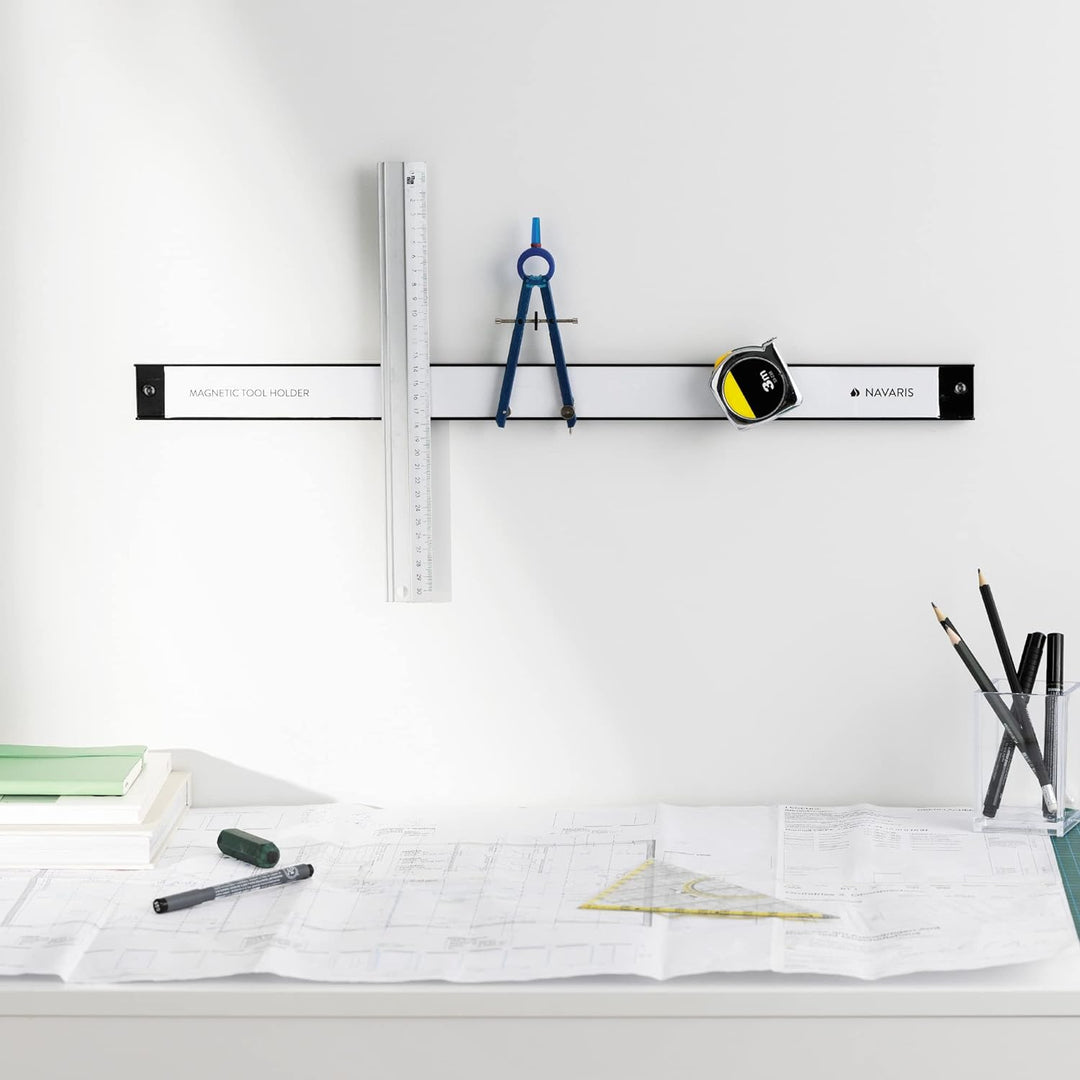 Navaris 1x Werkzeug Magnetleiste 60cm lang - Werkzeughalter Magnetband Wand Leiste Magnethalter - We