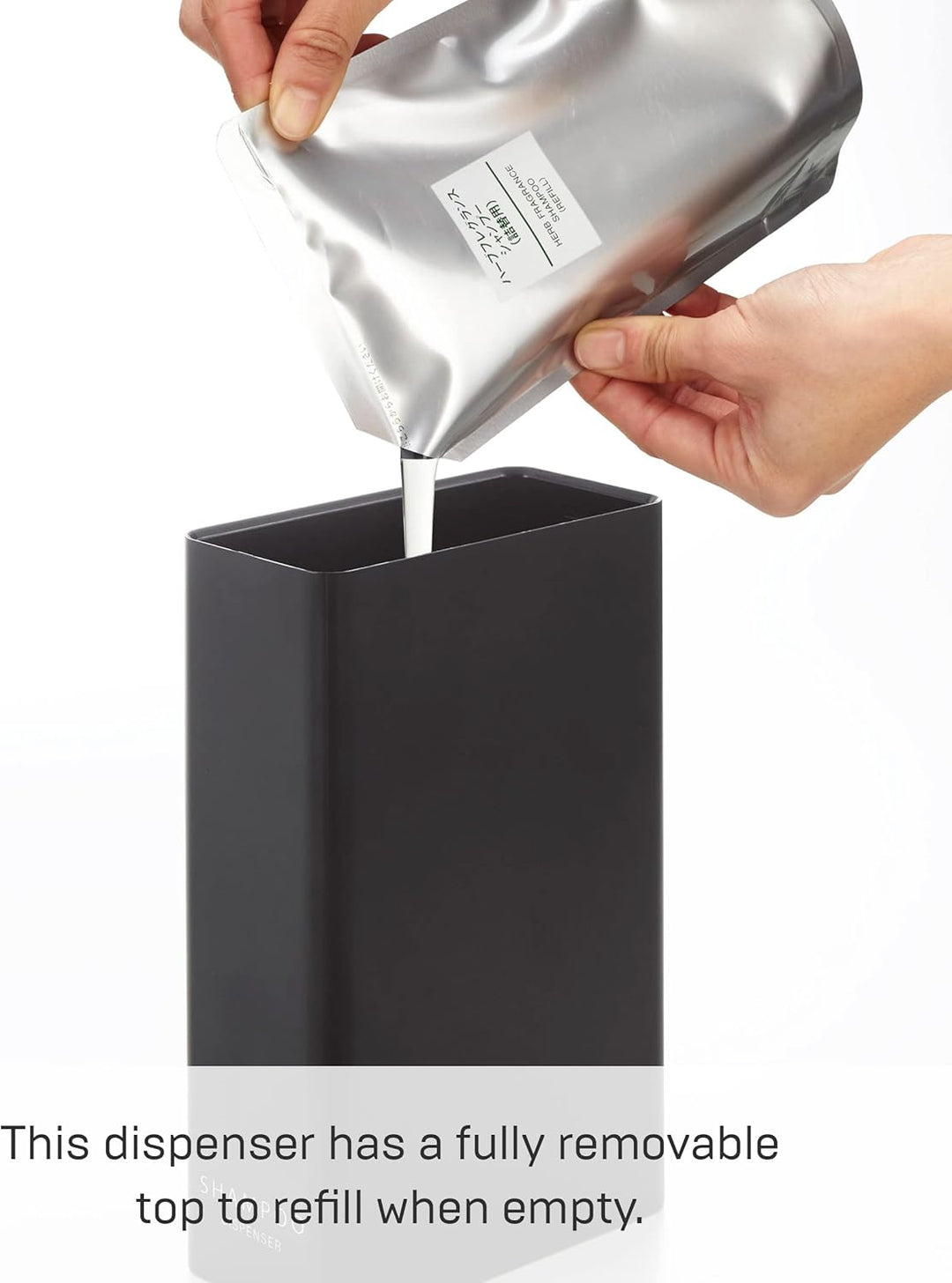 YAMAZAKI Shampoo Dispenser Spender für die Dusche, Moderne Flaschenpumpe, ABS-Kunststoff, Harz, Edel