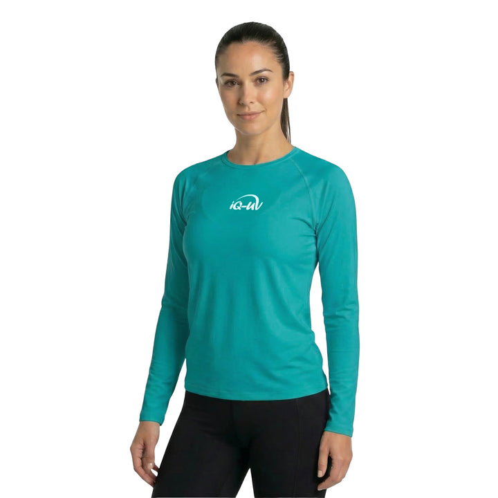 iQ-UV Sportshirt Damen Langarm – Elastisches UV Shirt für Damen für Wasser & Sport – Rash Guard mit