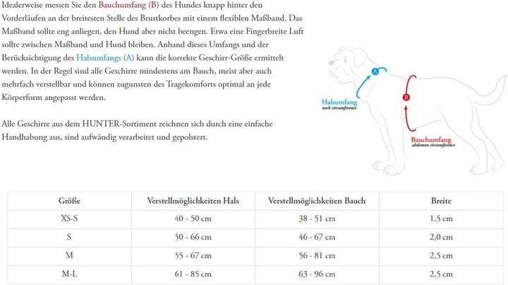 HUNTER AALBORG MIXED Hundegeschirr, S, schwarz/grau schwarz/grau 46-67 cm, schwarz/grau 46-67 cm