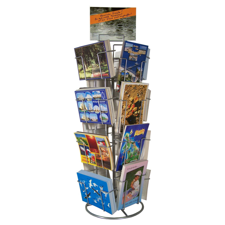 Theken-Kartenständer Postkartenständer für Postkarten 16 Motive drehbar 16 Fächer 105x150mm, 16 Fäch
