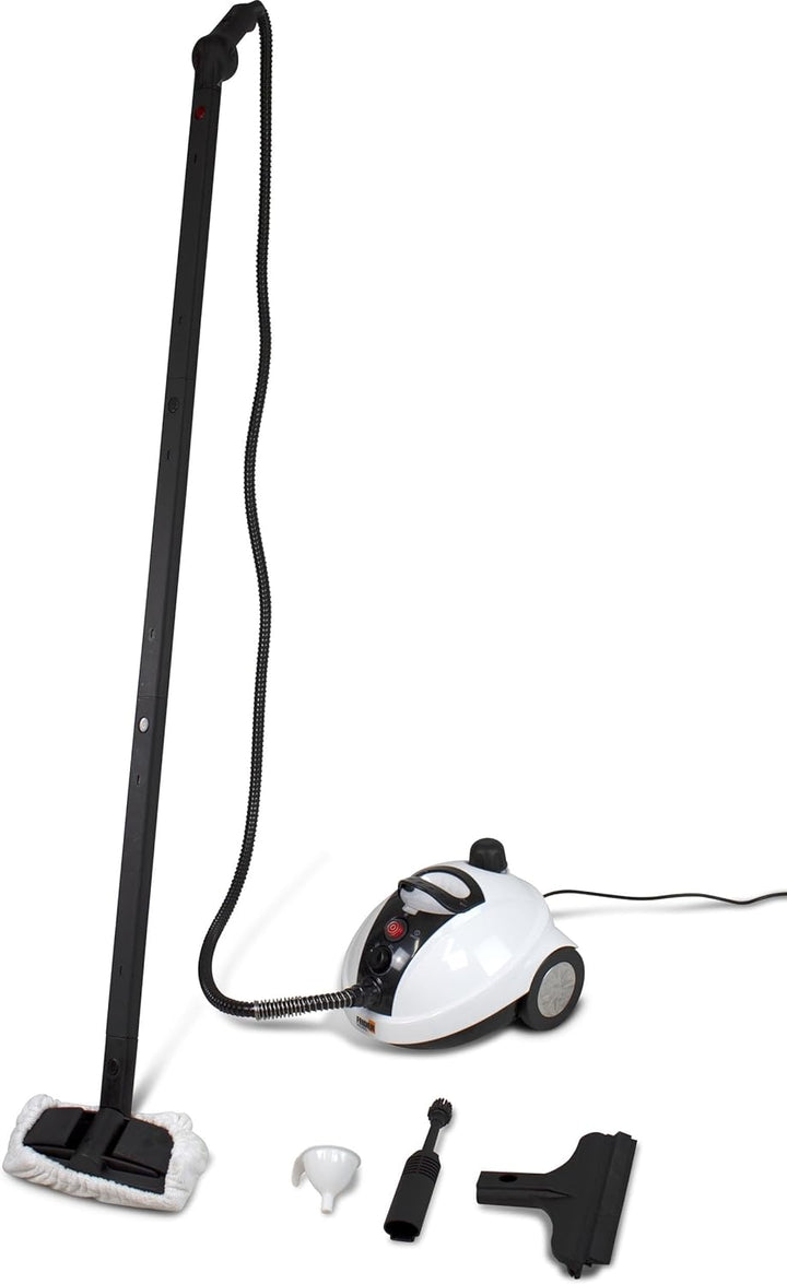 FEIDER FHNVT1300 Dampfreiniger 1300W mit Accessoires - Bodenbürste, Mikrofasertuch, Rundbürste, Verl