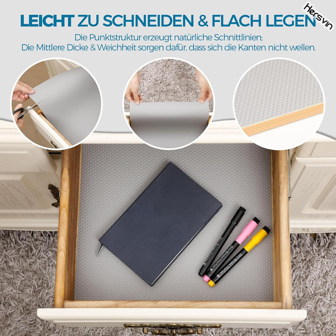 Hersvin Schubladenmatte (Übergrösse) 70cmx500cm Schrankpapier Schubladeneinlage Eva Wasserfest Nicht