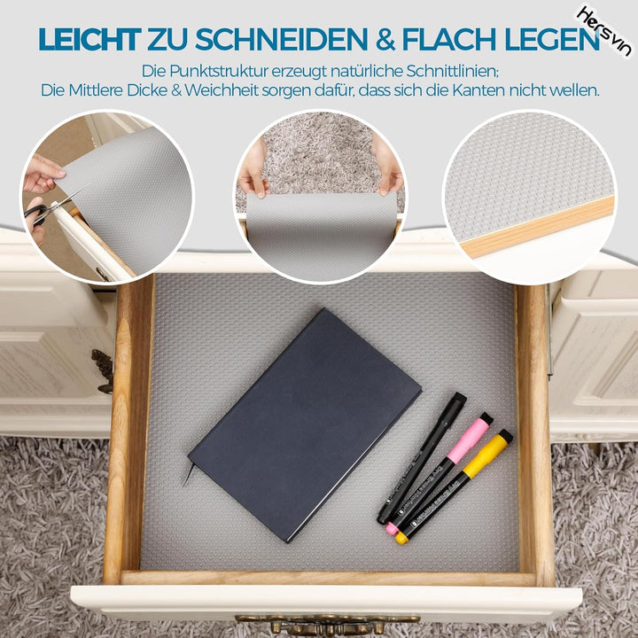 Hersvin Schubladenmatte (Übergrösse) 70cmx500cm Schrankpapier Schubladeneinlage Eva Wasserfest Nicht