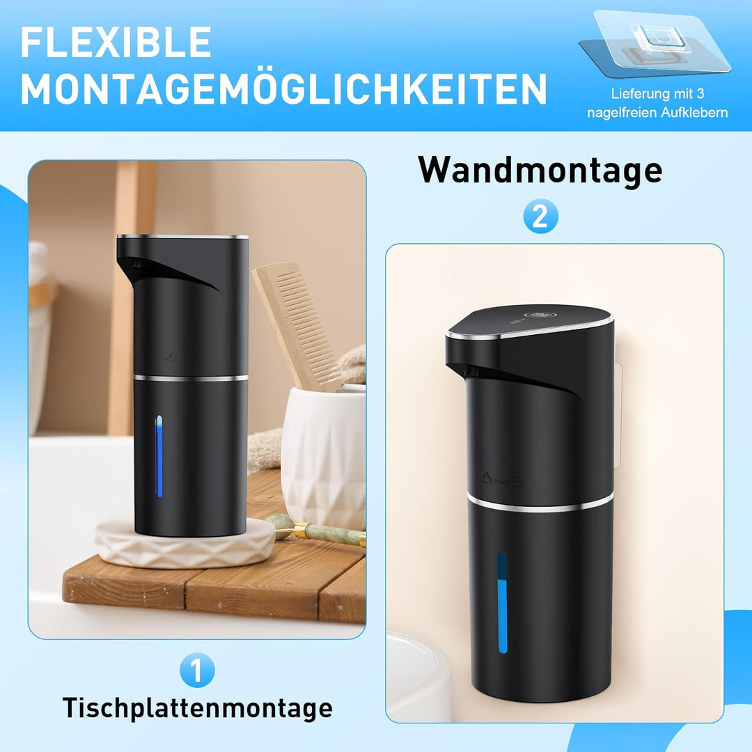 Fantictas Automatischer Seifenspender, berührungslos, Wandmontage, wiederaufladbar, 3-stufig Einstel