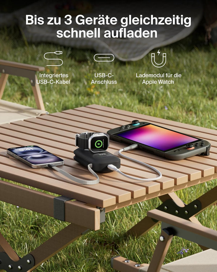 Belkin BoostCharge Pro 10000mAh Power Bank with Apple Watch Charger, Portable Charger with Integrate