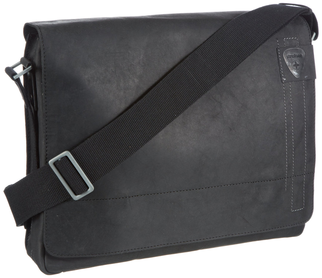 Strellson Herren Messenger Richmond Tasche aus Leder Schwarz (Black 900), Schwarz (Black 900)