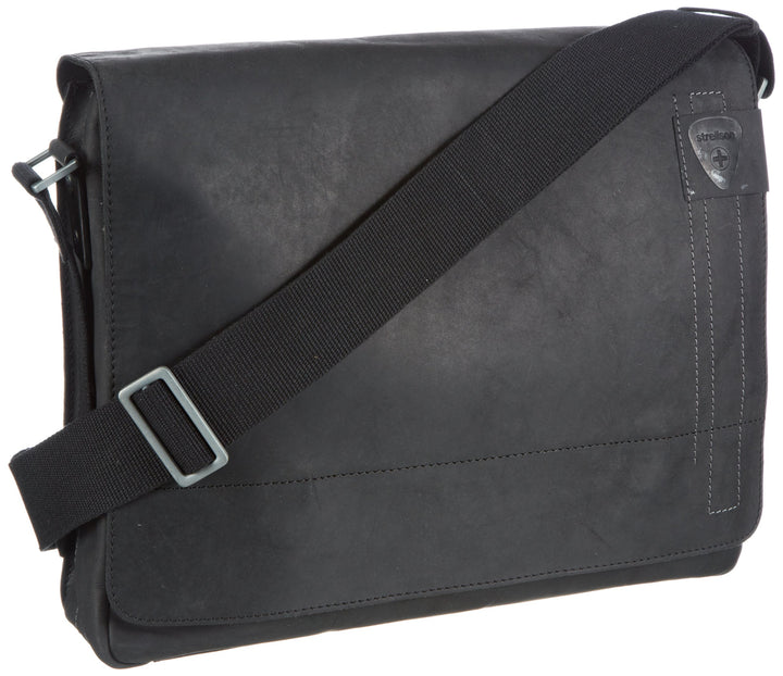 Strellson Herren Messenger Richmond Tasche aus Leder Schwarz (Black 900), Schwarz (Black 900)