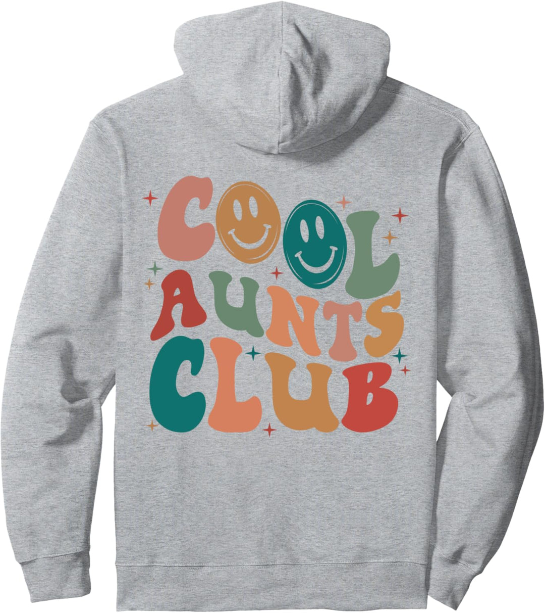 Retro Groovy Cool Aunts Club Funny Auntie Women Cool Aunt Pullover Hoodie