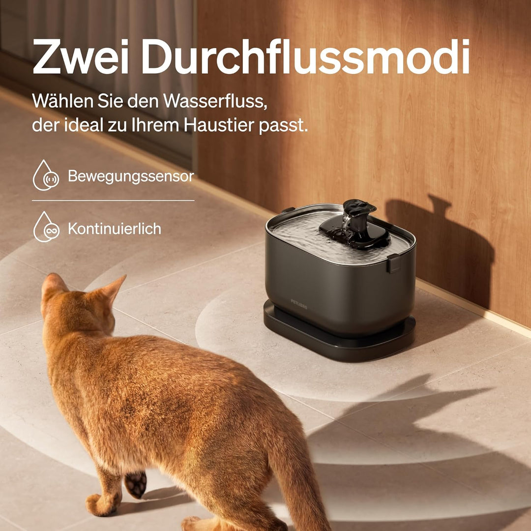 PETLIBRO Trinkbrunnen für Katze Kabellos mit Bewegungsmelder, 2,5L/84oz Dockstream Batteriebetrieben
