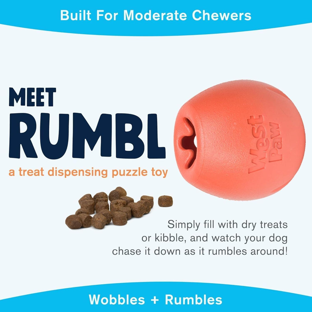 WestPaw Dog Spielzeug Echo Rumbl L orange 10cm, Melon Large