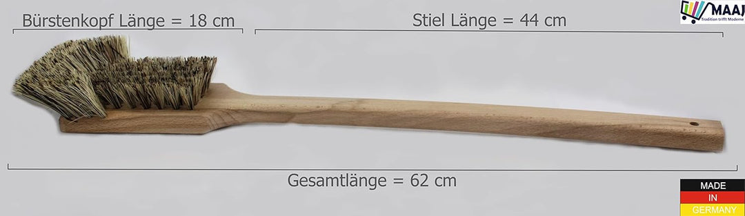 MAAJ FASSBÜRSTE 60 cm LANGSTIELBÜRSTE Holz Harte Union Borsten - VEGAN - Made IN Germany