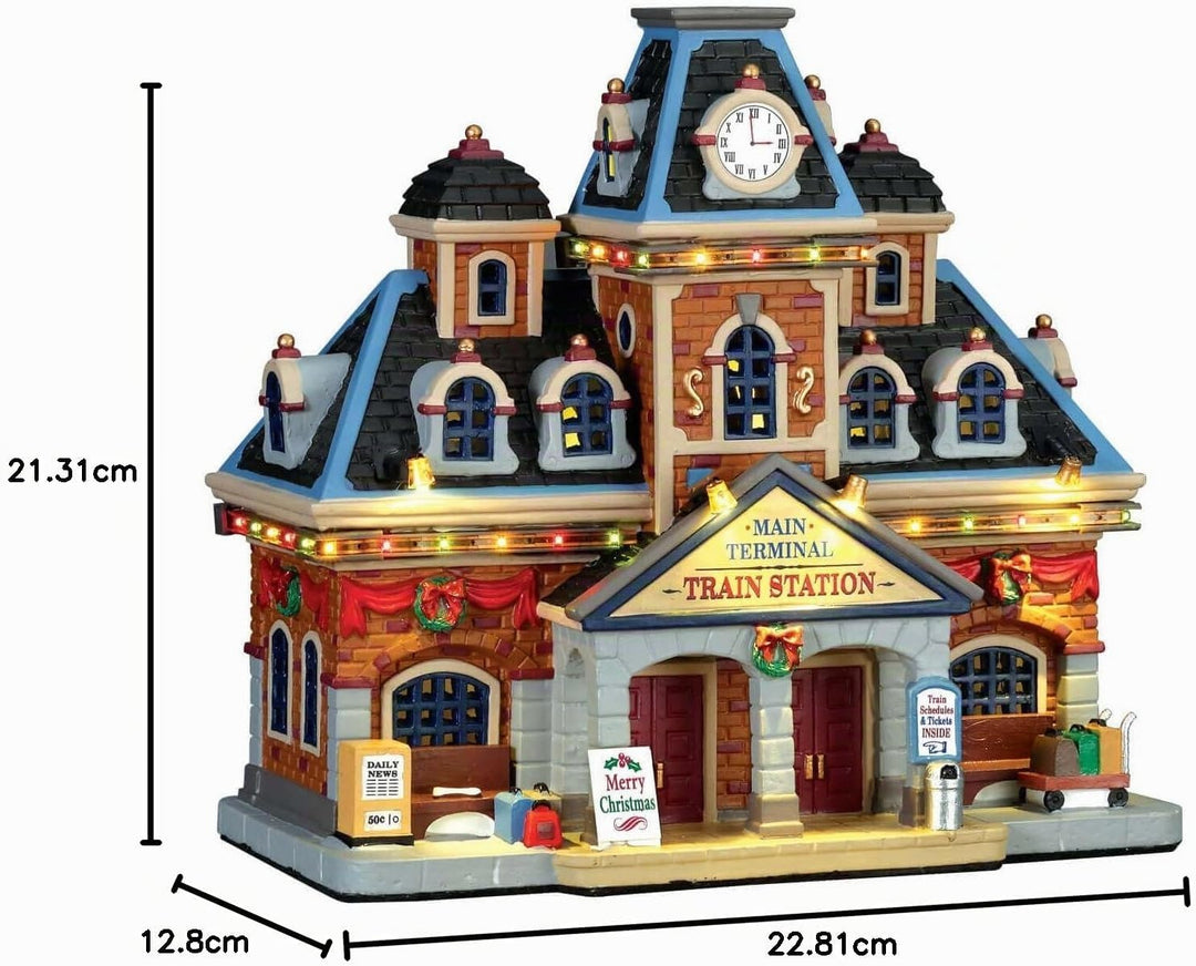 Lemax - Main Terminal Train Station - with 4.5V Adapto