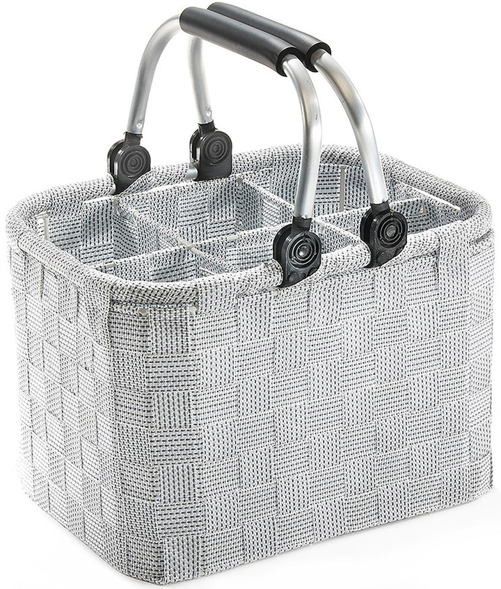Kobolo Flaschenträger Flaschenkorb -Nylongeflecht- für 6 Flaschen - White Grey