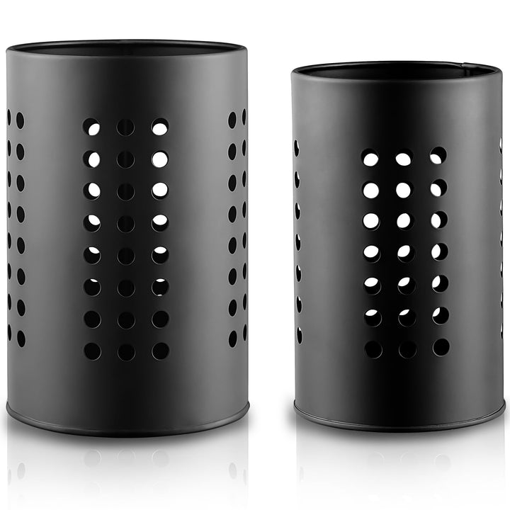 Evanda Küchenutensilienhalter für Arbeitsplatte 2er, Edelstahl Schwarze Utensilien Caddy, Bauernhaus