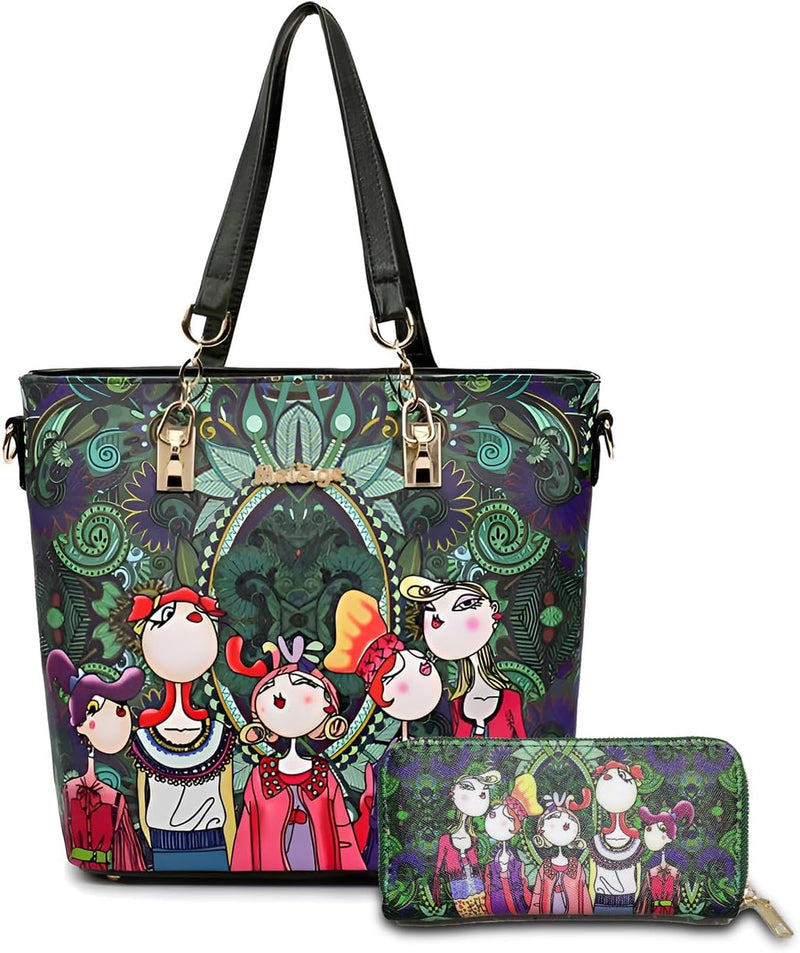 DEERWORD Damen Taschen Handtasche Frauen Elegant Tasche Henkeltasche Vintage PU-Leder 3313 1-teilig