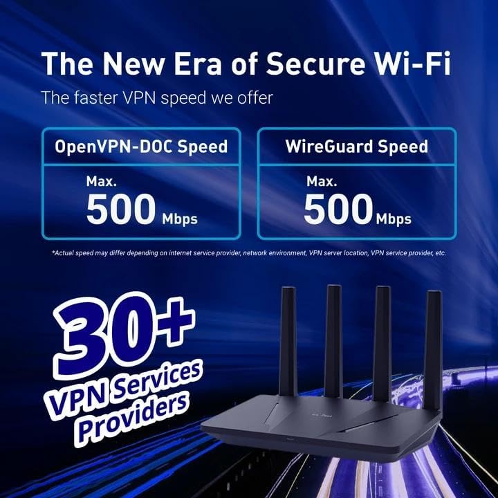 GL.iNet GL-AX1800(Flint) WiFi 6 Router - Dual Band Gigabit Wireless Internet Router | 5 x 1G Etherne