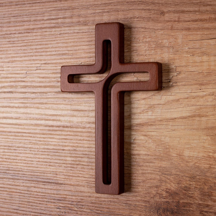 Drewniane Krzyże Hängendes Kreuz aus Buchenholz Modern Wandkreuz Kruzifix Glatte Oberfläche Hängend