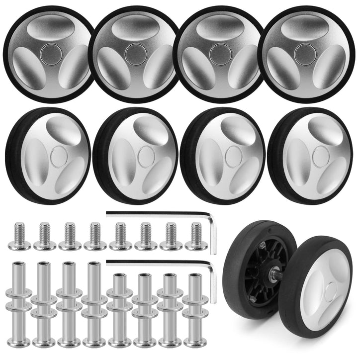 8 PCS Kofferrollen Ersatzrollen Ersatzkit Verschleissfeste Koffer Rollen Ersatz Leise und Langlebige