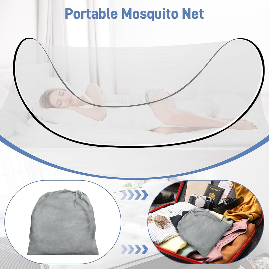 Moskitonetz Pop Up Einzelbett, 200*90*60cm, Faltbares Mosquito Netz Reise Ohne Aufhängung, Tragbares