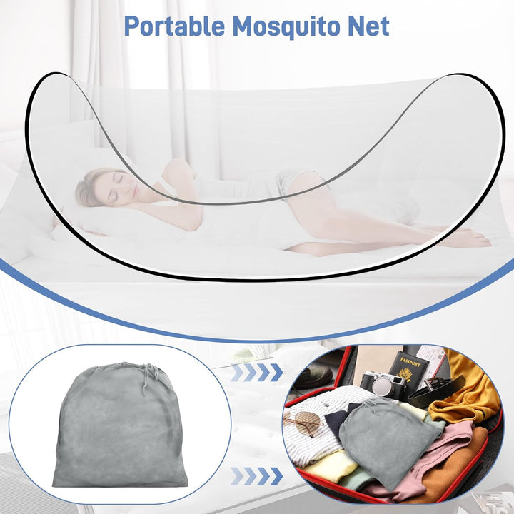 Moskitonetz Pop Up Einzelbett, 200*90*60cm, Faltbares Mosquito Netz Reise Ohne Aufhängung, Tragbares