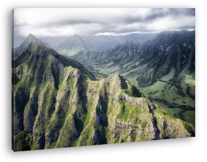 deyoli Gebirgspass in Hawaii Format: 80x60 als Leinwandbild, Motiv fertig gerahmt auf Echtholzrahmen