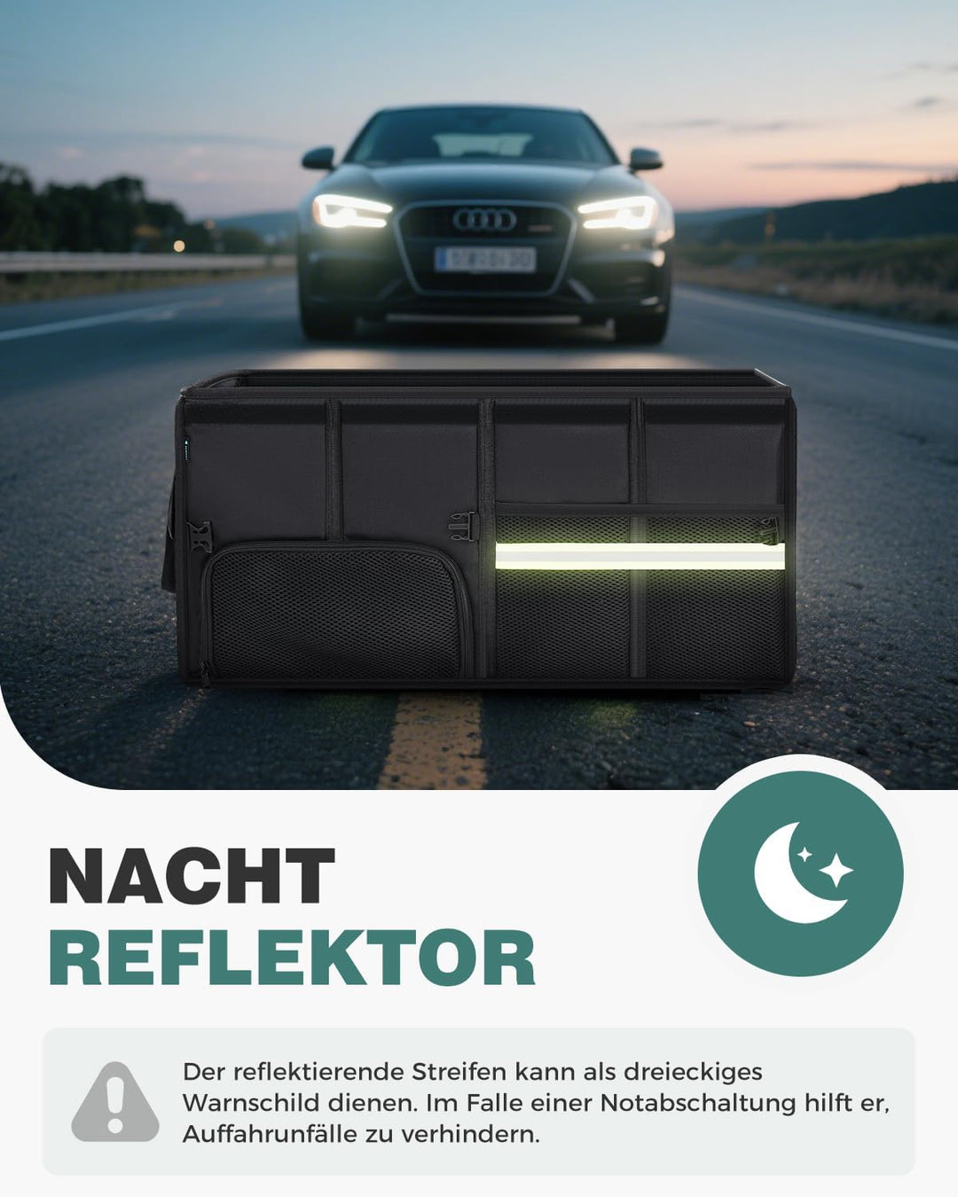 FLORICH Kofferraum Organizer mit Atmungsaktiver Schuhaufbewahrung 63L Premium Auto Kofferraumbox sta