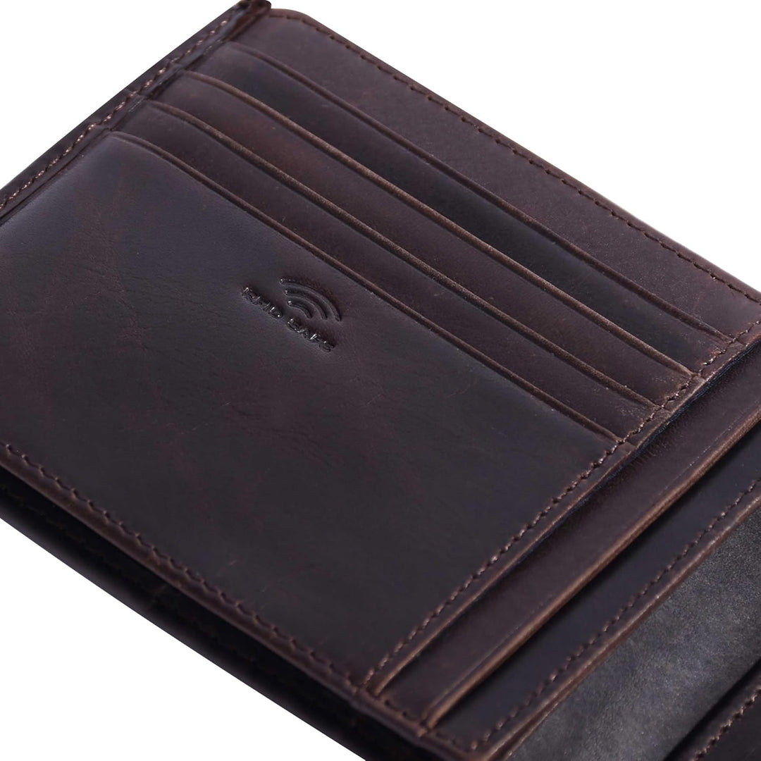 Maitre - birkheim Gandolf Billfold Geldbeutel aus Echtleder, Masse 12x10x1 cm, Dunkelbraun